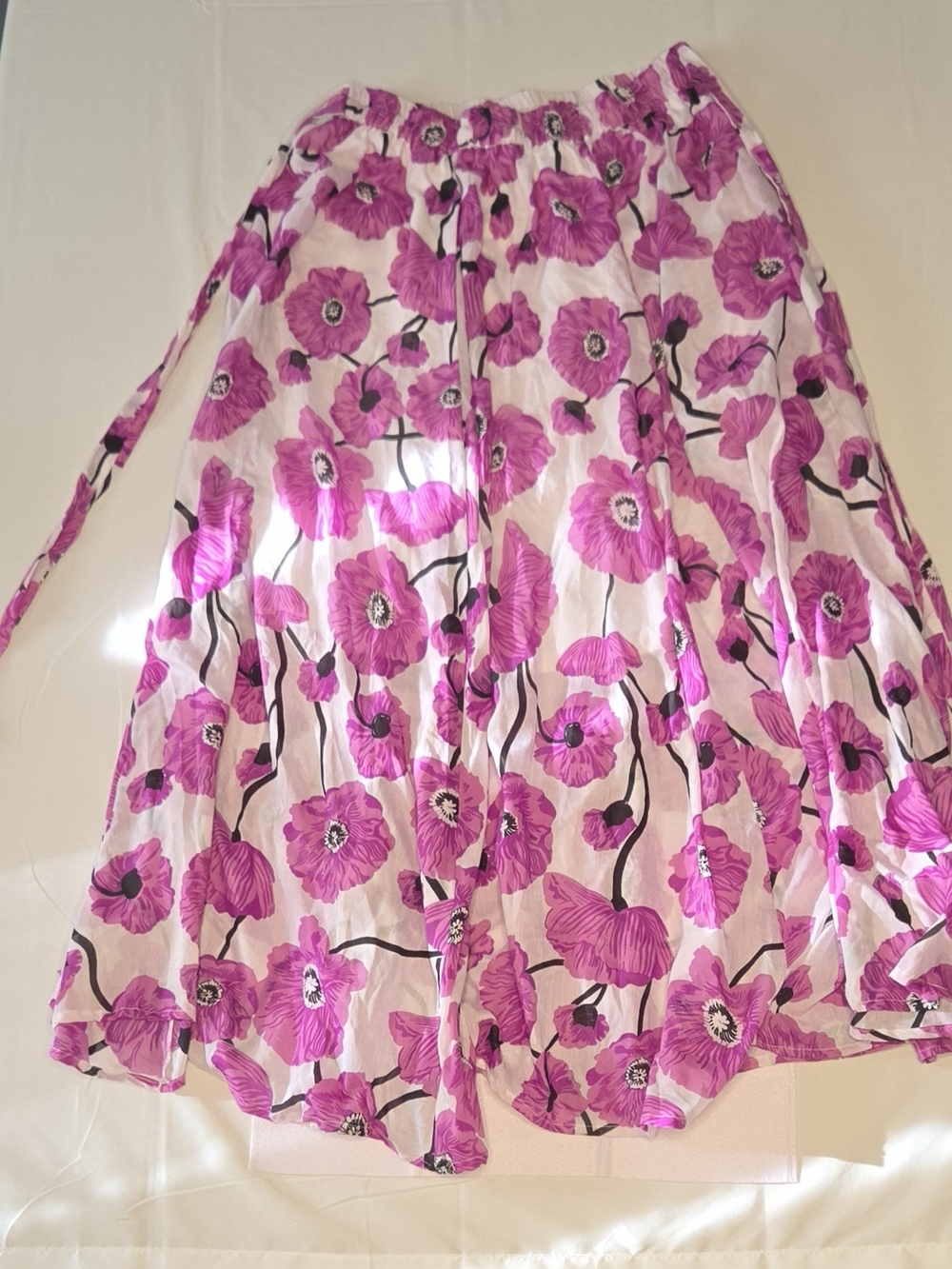 Her Destiny Floral Boho Maxi Skirt Lined with Belt L